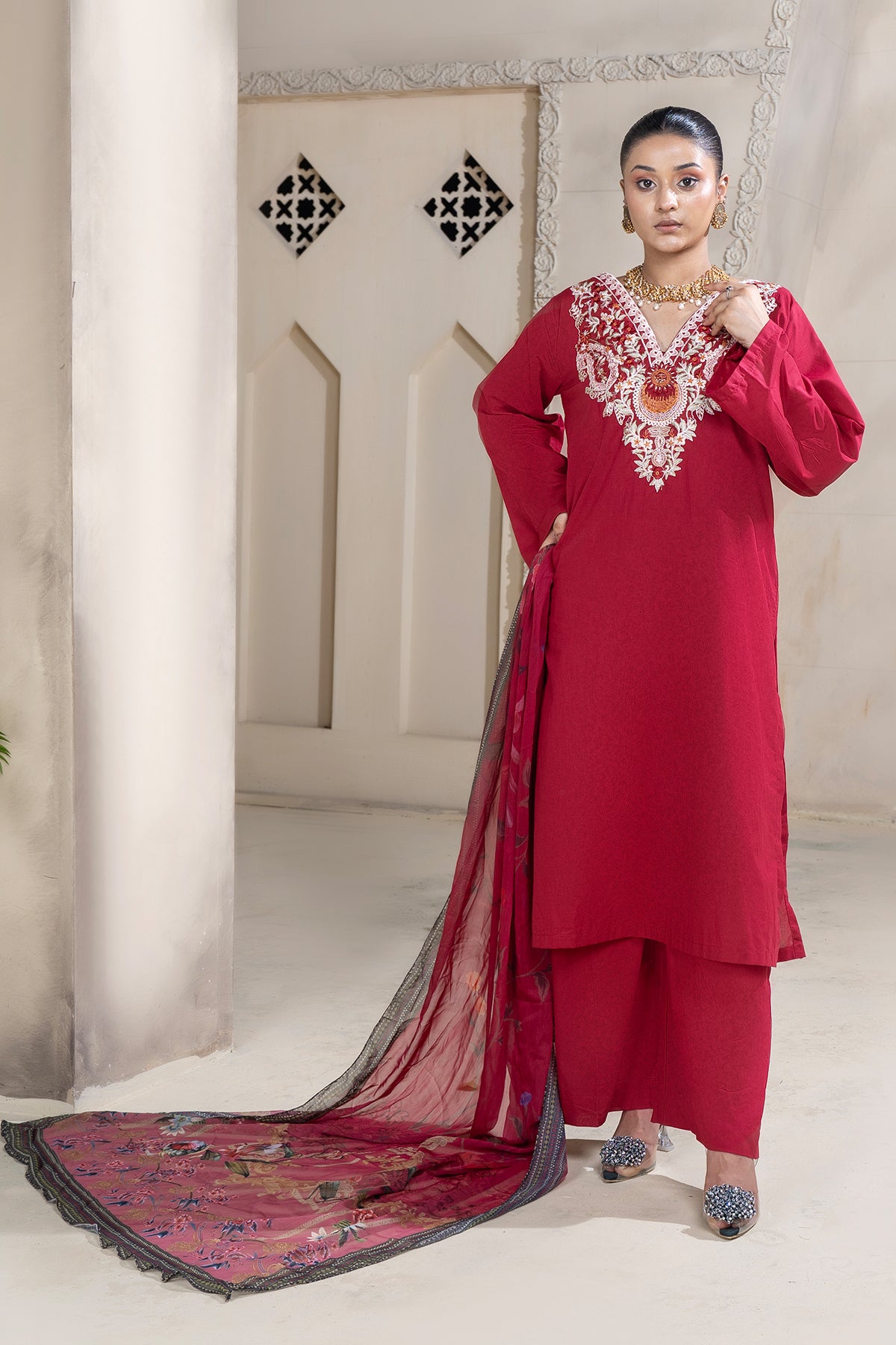 DSC01610.jpg 3 Piece - Dyed Embroidered Lawn Suit - V2-09 - Image 1